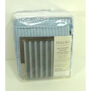 NWT PRALINE victoria classics Luxury Fabric SHOWER CURTAIN light aqua stripes